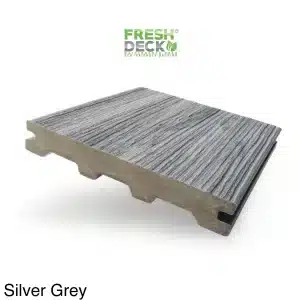 Commercial Grade Silver Grey. FreshDeck™ Silver Grey Just $15.38 LM $80.00 Per Board Or Only $109.89 M2 plus gst - Solid, Fully Capped, UV Rated 140x22x5200mm. 25 Years Warranty FREE Stainless Steel Clips & Screws