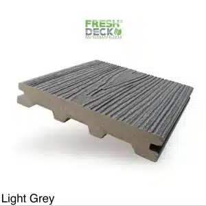 Commercial Grade Light Grey. FreshDeck™ Just $15.38 LM $80.00 Per Board Or Only $109.89 M2 plus gst - Solid, Fully Capped, UV Rated 140x22x5200mm. 25 Years Warranty FREE Stainless Steel Clips & Screws FREE Delivery!*
